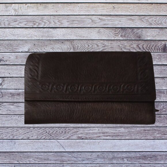 Vintage Royalle Collection By Princess Gardner Brown Leather Tri-Fold Wallet NEW - Picture 1 of 5